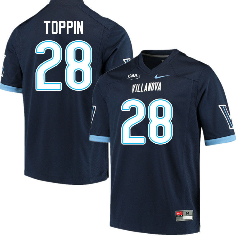 Villanova Wildcats #28 Brenden Toppin College Football Jerseys Stitched-Navy